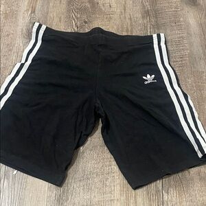 Adidas Black Athletic Shorts with White Emblem